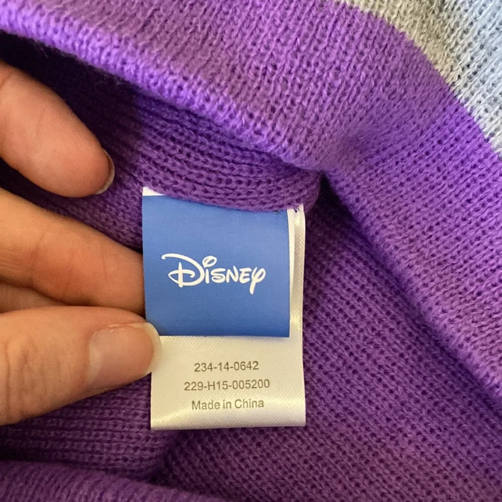 Disney Frozen Elsa Anna Winter Beanie Hat Girl Heart Purple
